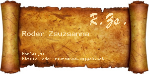 Roder Zsuzsanna névjegykártya